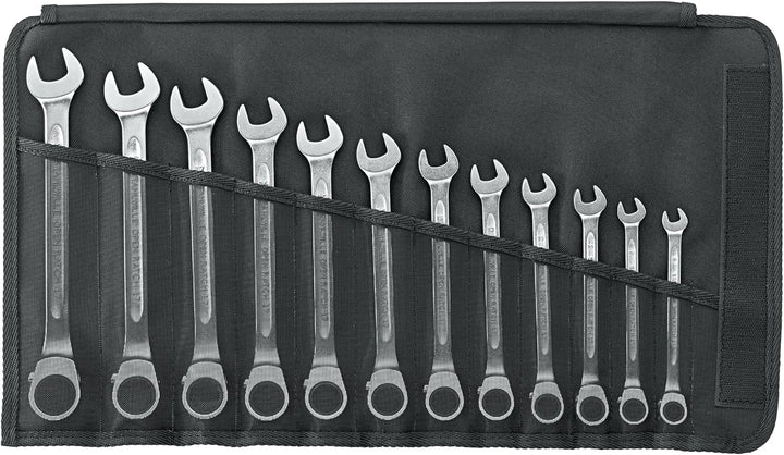 STAHLWILLE 17/12 l Ratschen-Ringmaulschlüssel Set 12-tlg.l abgewinkelte Ringseite lextrem belastbar
