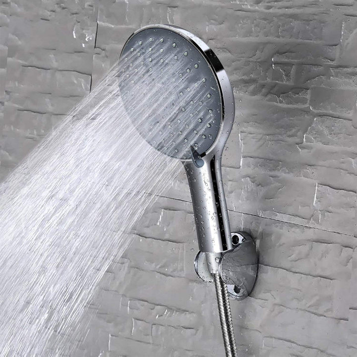 Duschkopf Handbrause, LEEFE 152mm Grosses Regenbrause - 7 Strahlarten, Chrom Grau, Grau