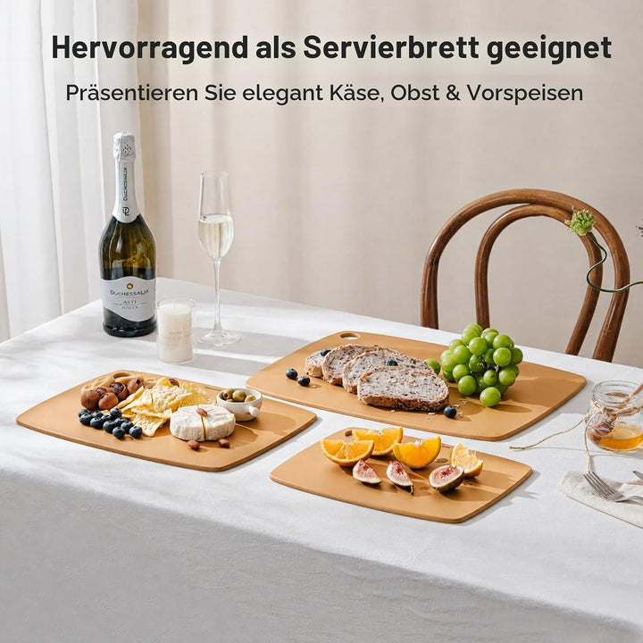 BESTCOOK Schneidebrett Holzfaser 2er-Set, Spülmaschinenfest Chopping Board, Hohe Dichte, Antiporös,
