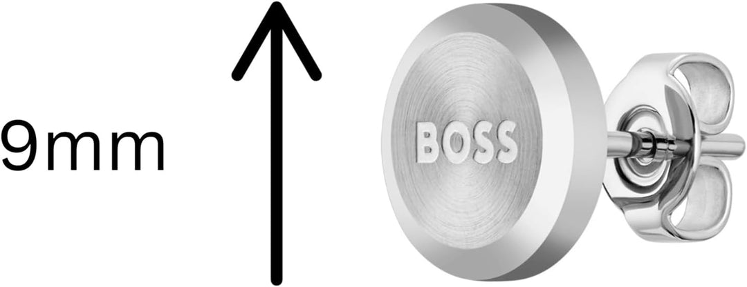 BOSS Jewelry Ohrstecker für Herren Kollektion YANN aus Edelstahl Silber, Silber