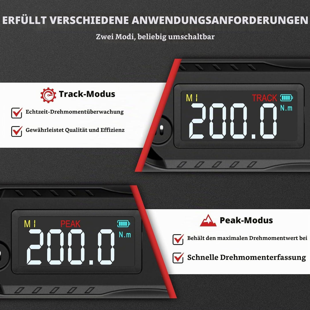 VANPO Digitaler Drehmomentschlüssel 200NM 1/2 Zoll 10-200Nm(Digitaler), 1/2 Zoll 10-200Nm(Digitaler)