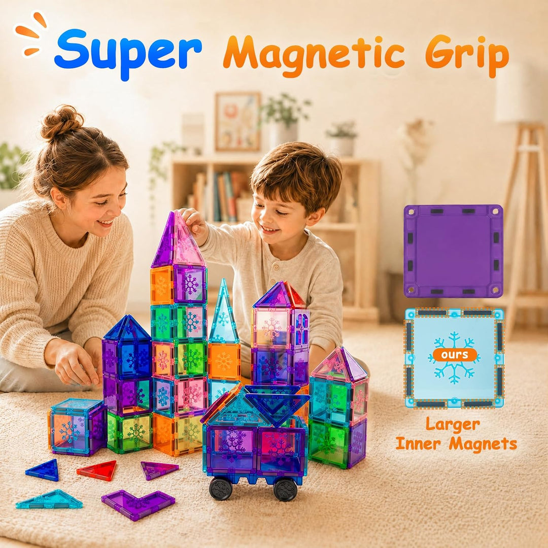 Xekel Magnetische Bausteine 100 Teile, Magnetbausteine Magnete Kinder Magnet Spielzeug Kinder Magnet