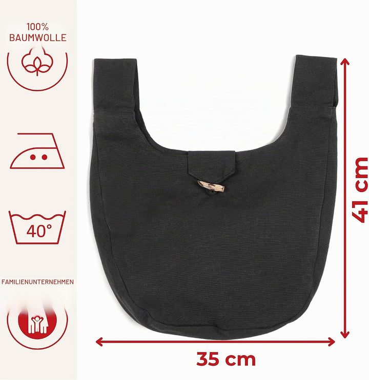 Mittelalter-Tasche Gürteltasche Baumwolle Modell: Egil Schwarz, Schwarz