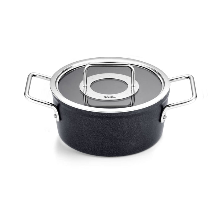 Fissler Adamant / Aluminium-Kochtopf (Ø 20 cm, 2,7L) Töpfe-beschichtet mit Glas-Deckel, antihaftend