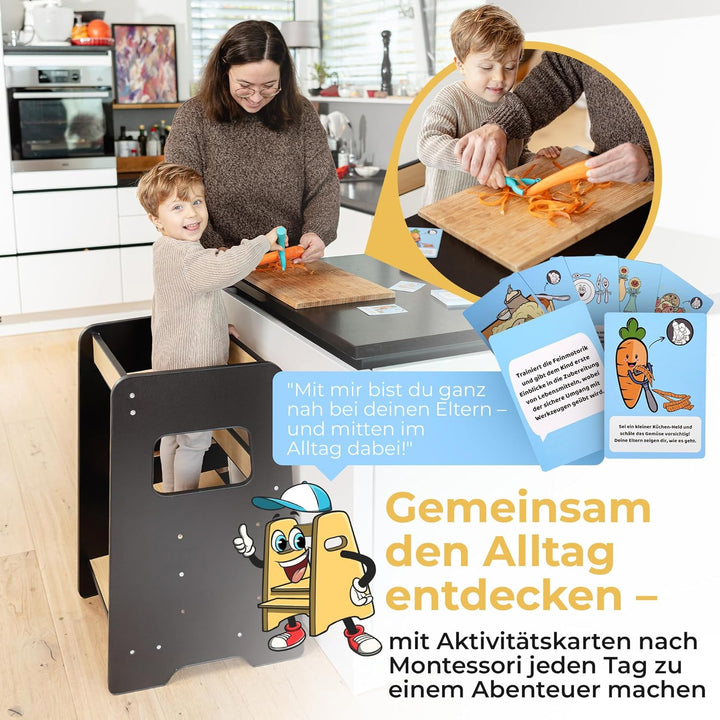 Lernturm für Kinder ab 1 Jahr – Mit Aktivitätskarten für echte Nutzung im Alltag, sicherer Learning