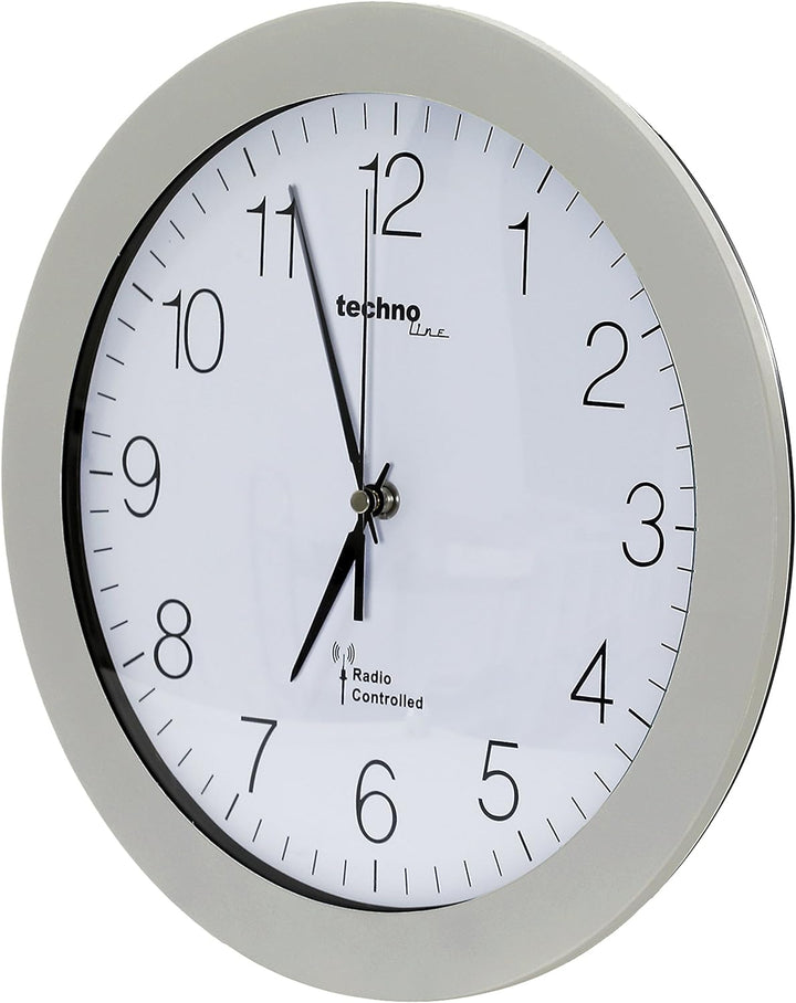 Technoline, WT 8000 Funk-Wanduhr, Ø 30cm, Silber &, WS 8005 Funk-Wanduhr, Silber-schwarz, 22,6 x 3 x