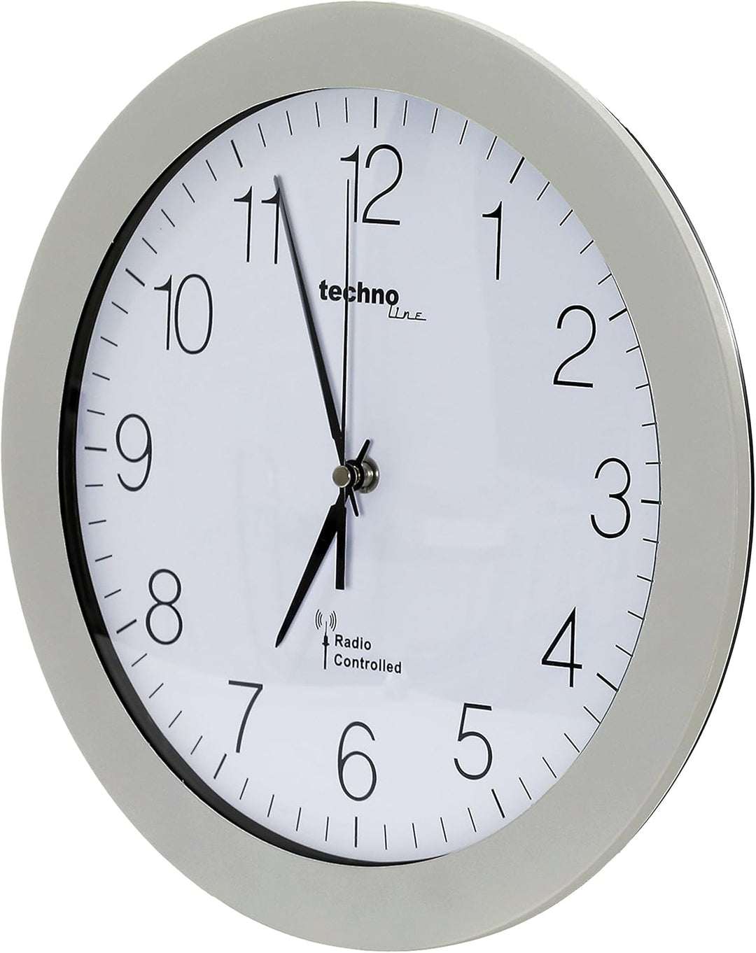 Technoline, WT 8000 Funk-Wanduhr, Ø 30cm, Silber Silber Single, Silber Single