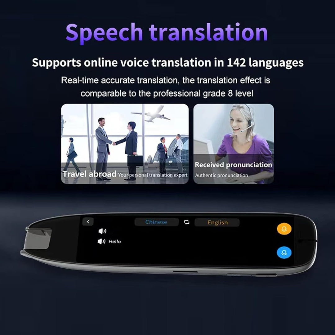 Übersetzerstift, 142 Sprachen Smart Voice Pen Scanner, LCD Touchscreen Text zu Sprache Gerät für Leg