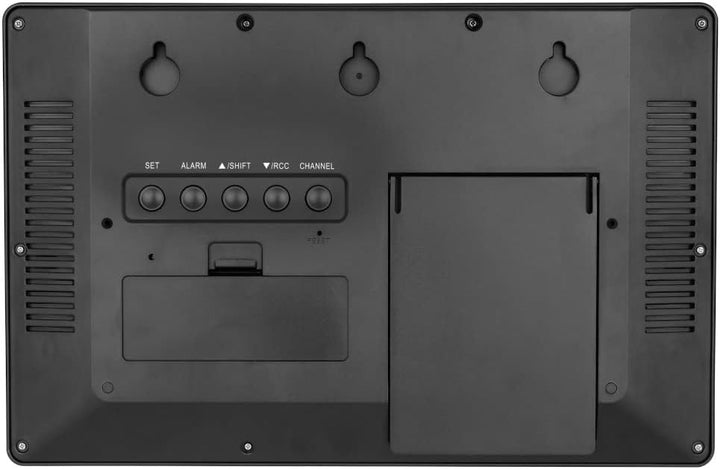 TFA Dostmann Digitale XL Wanduhr, 60.4523.01, mit Aussentemperatur und Raumklima, Funkuhr, 24h Anzei