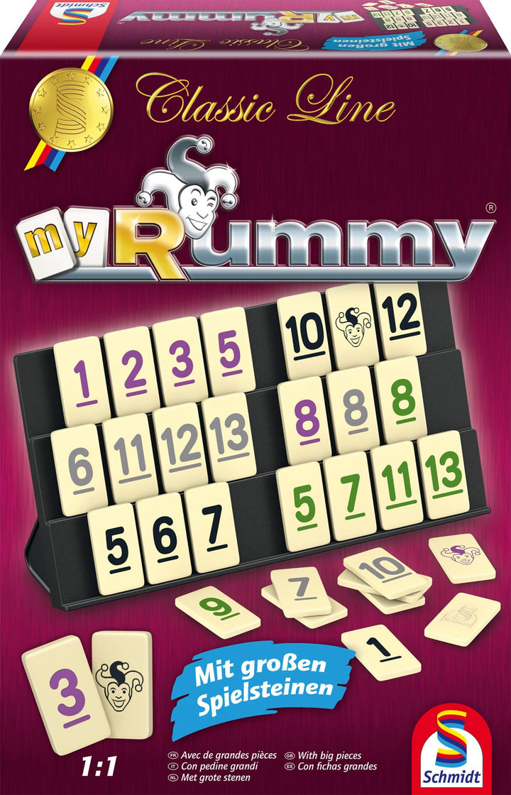 Schmidt Spiele 49282 - Classic Line MyRummy, Legespiel mit grossen Spielsteinen Single, Single