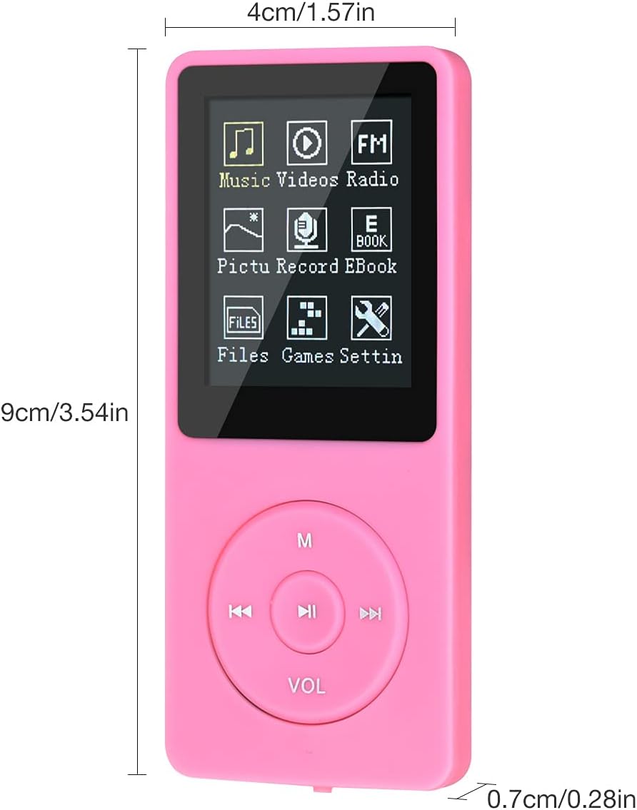 MP3/MP4 Player, Lychee Upgrade, 8 GB Digitaler Musik-Player, Tragbarer HiFi-Sound Mit Video/Sprachau