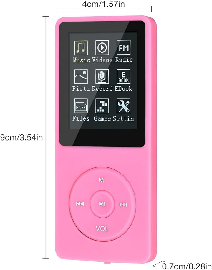 MP3/MP4 Player, Lychee Upgrade, 8 GB Digitaler Musik-Player, Tragbarer HiFi-Sound Mit Video/Sprachau