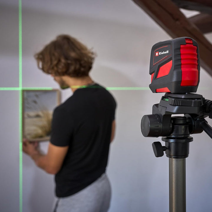 Einhell Kreuzlinienlaser TC-LL 2 G (selbstnivellierend, horizontale/vertikale grüne Laserlinien, dig