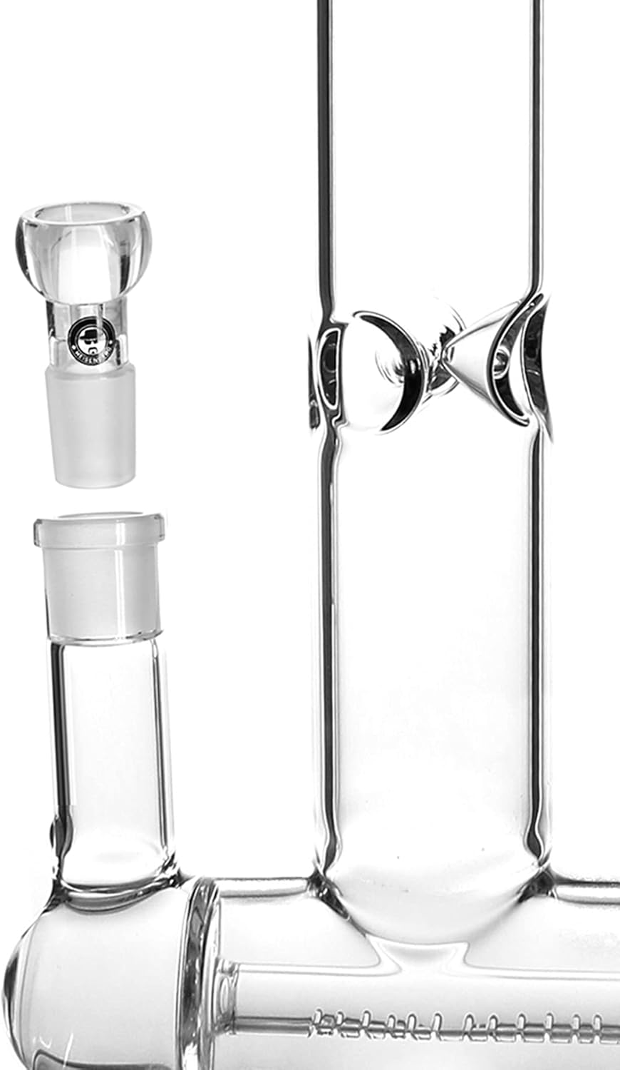 Heisenberg Inline Bong Glasbong mit Eisfach und Stemline Perkolator 18,8 Schliff NS19 (ohne Tree Per