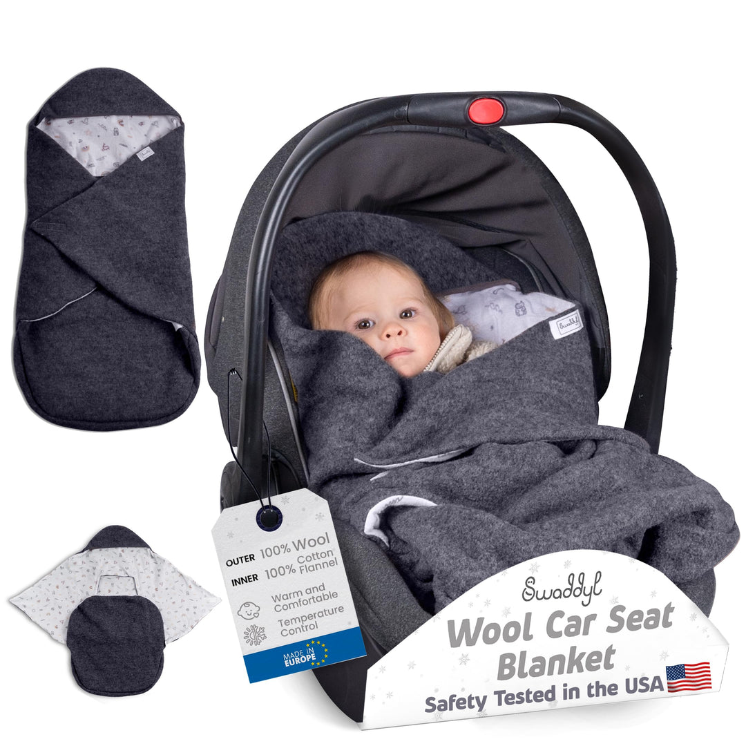 Swaddyl WOLLWALK Einschlagdecke Babyschale - Baby Fusssack - Maxi-Cosi Decke - Einschlagdecken für K