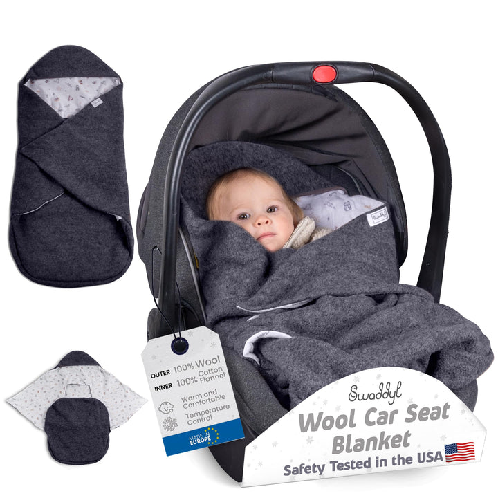 Swaddyl WOLLWALK Einschlagdecke Babyschale - Baby Fusssack - Maxi-Cosi Decke - Einschlagdecken für K