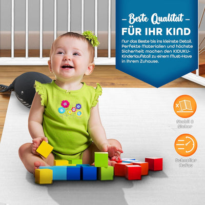 KIDUKU® 7,2 Meter Baby Laufgitter XXL klappbar inkl. Tür | Laufstall mit doppelter Sicherung | Abspe