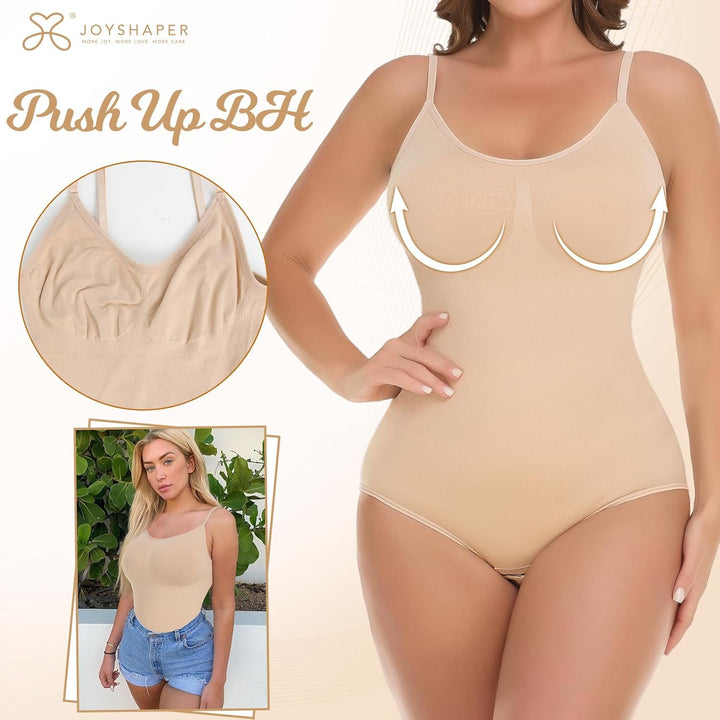 Joyshaper Shapewear Damen Stark Formend Bauchweg Body Shaper Butt Lift Miederbody Slimfit U-Ausschni