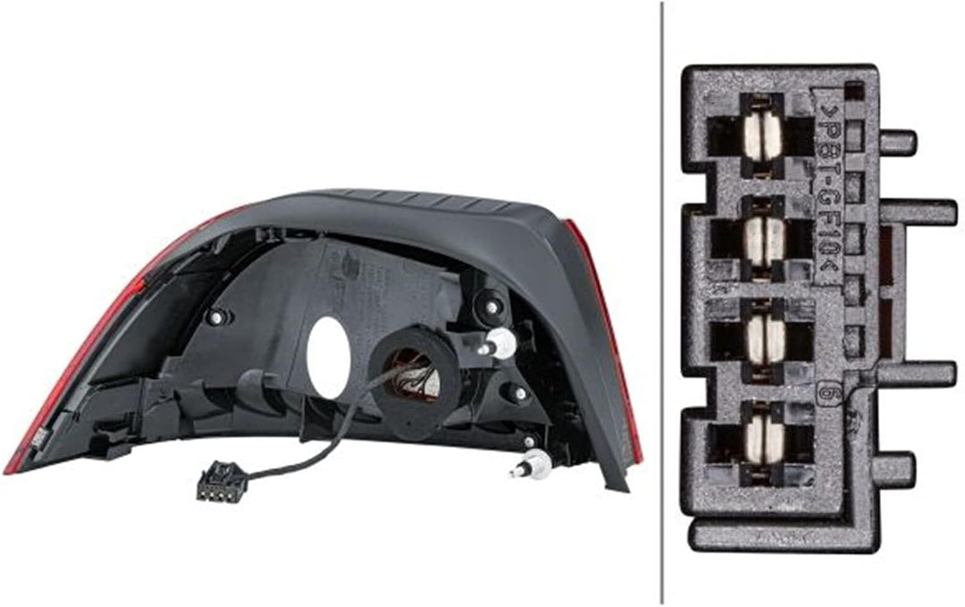 HELLA 2SD 010 697-121 Heckleuchte - LED - glasklar/rot - äusserer Teil - ECE/CCC - rechts, Rechts