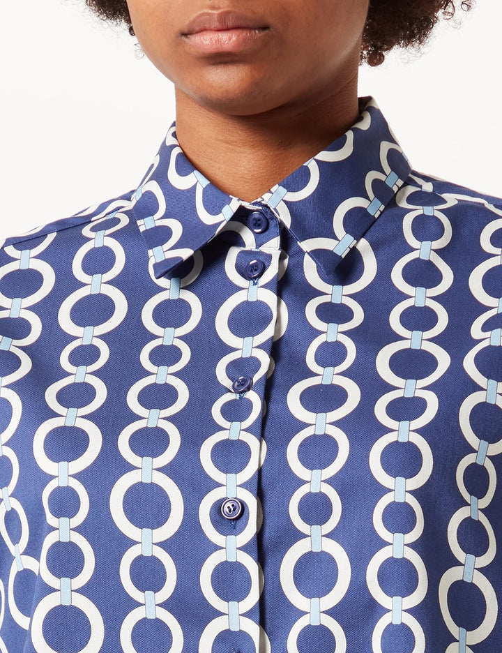 Seidensticker Damen Bluse - Fashion Bluse - Hemdblusenkragen - Langarm - 100% Baumwolle 36 Blau, 36