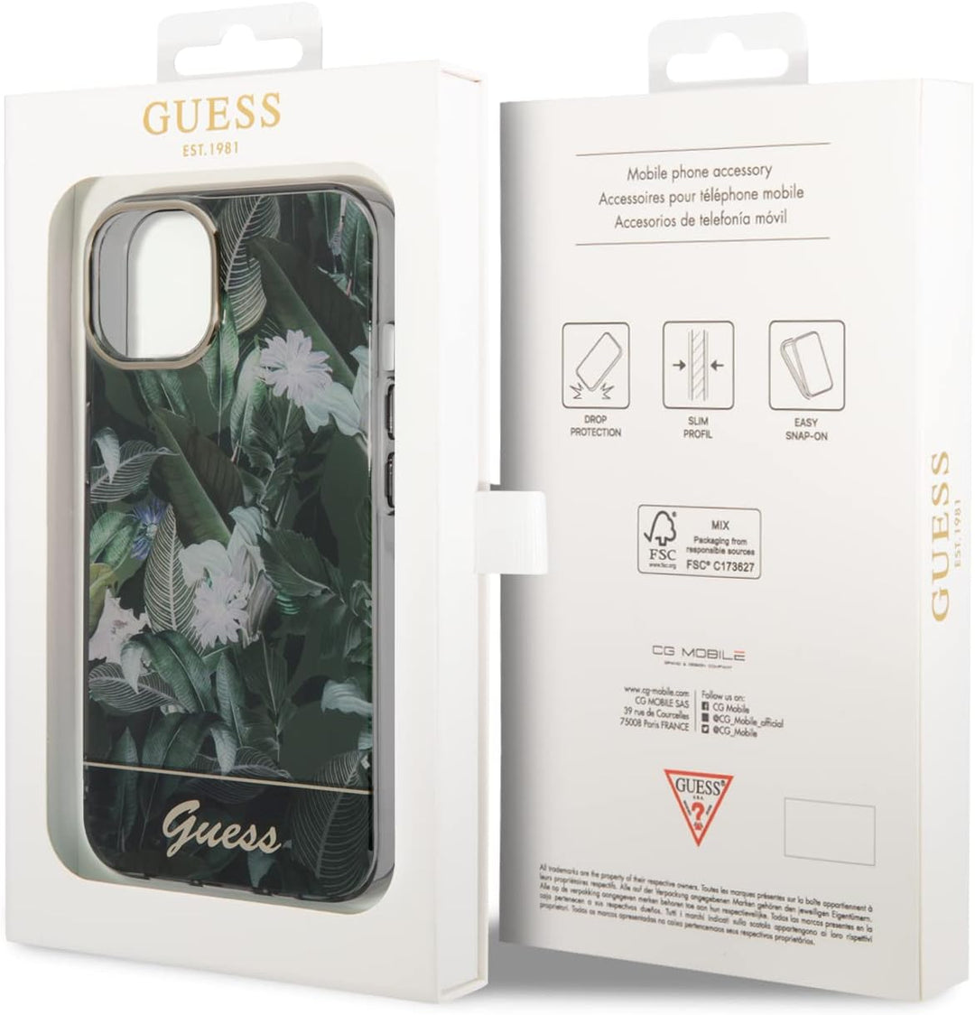 GUESS GUHCP14MHGJGHA Hülle für iPhone 14 Plus 6,7" grün hardcase Jungle Collection