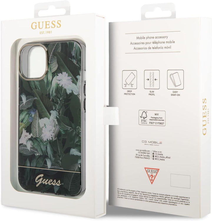 GUESS GUHCP14MHGJGHA Hülle für iPhone 14 Plus 6,7" grün hardcase Jungle Collection