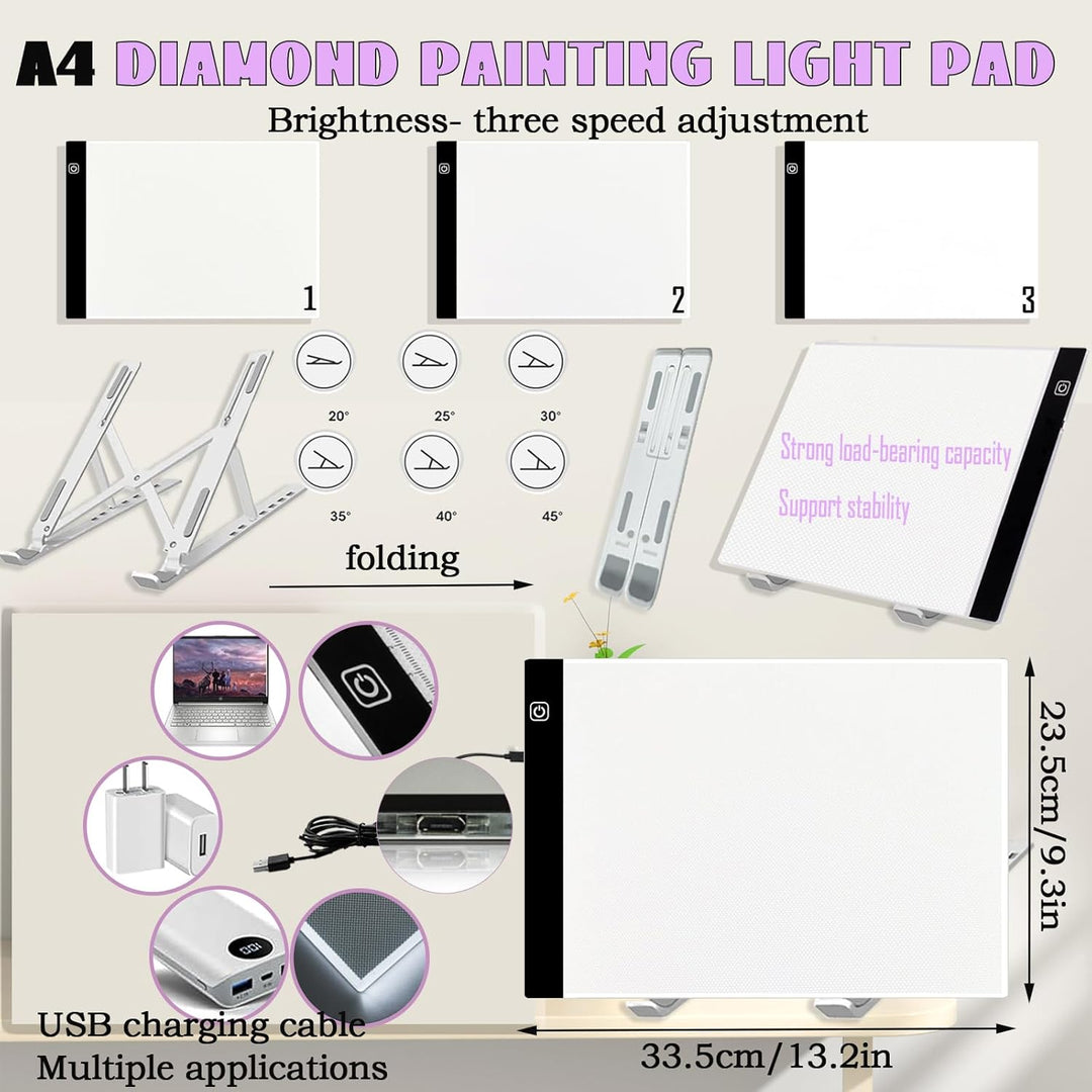 161 Stück All-Inclusive Diamant Malerei Werkzeug Set Diamond Art Zubehör Kit mit A4 Diamant Painting
