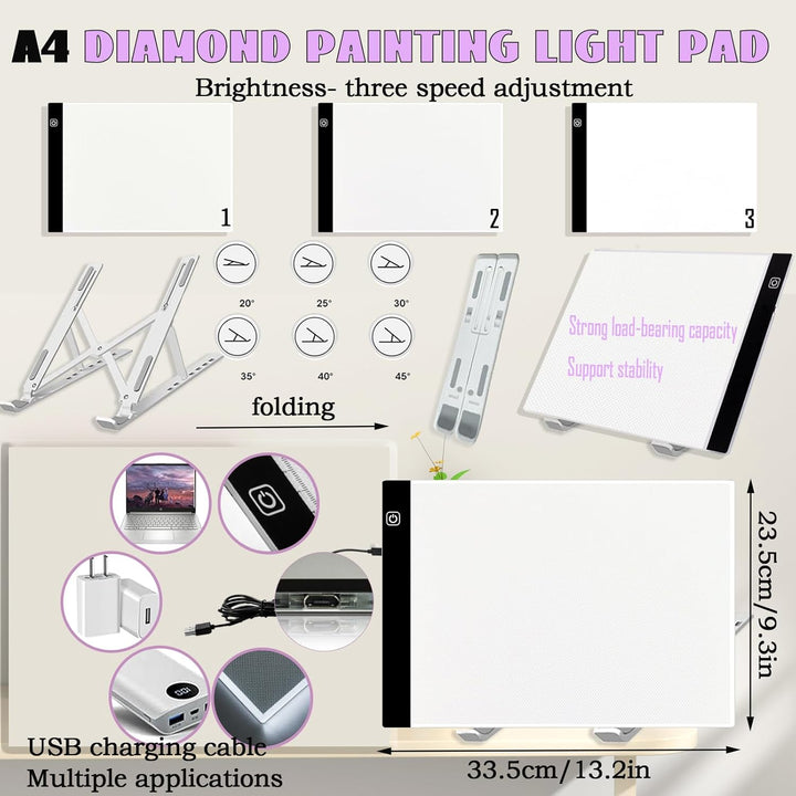 161 Stück All-Inclusive Diamant Malerei Werkzeug Set Diamond Art Zubehör Kit mit A4 Diamant Painting