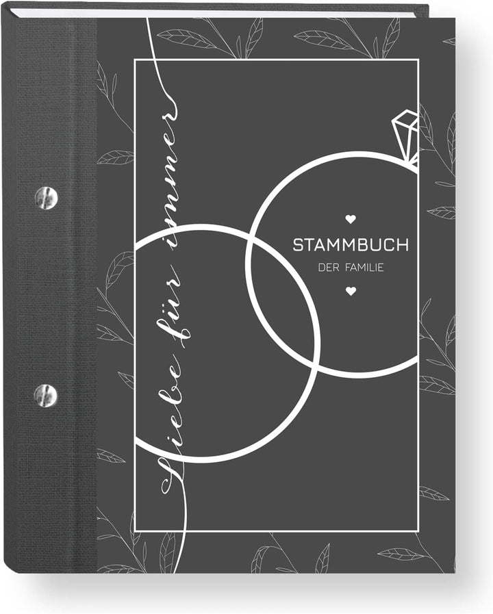 Stammbuch der Familie personalisiert Moderna grau A5 ca. 18 x 23 cm Familienstammbuch Stammbücher Ha