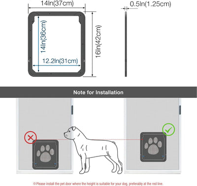 Enjoying Haustier Fliegengitter Tür Hundeklappe für Hunde Katzen Fliegengitter Tür mit Verriegelungs