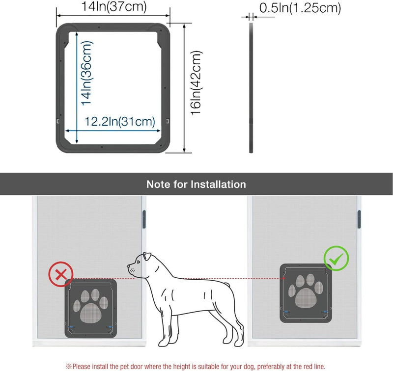 Enjoying Haustier Fliegengitter Tür Hundeklappe für Hunde Katzen Fliegengitter Tür mit Verriegelungs