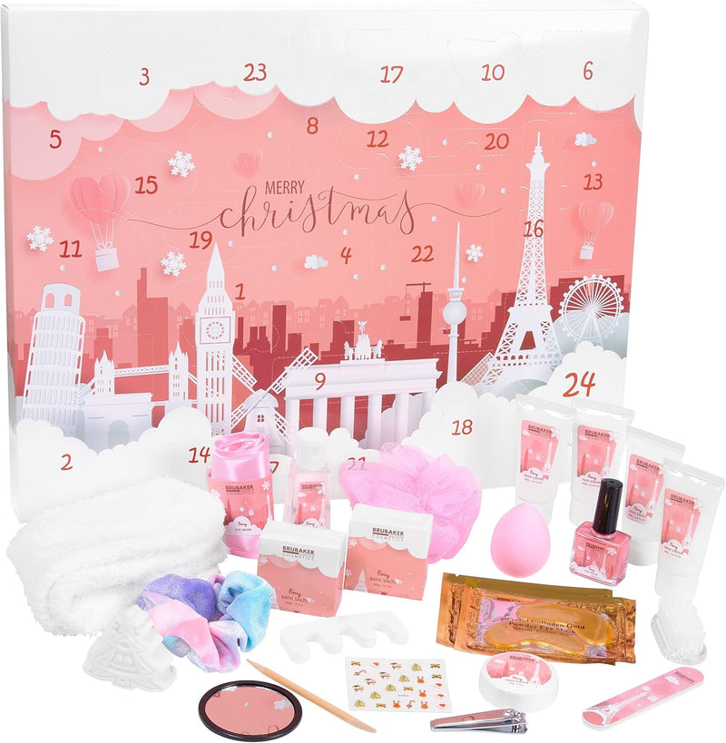 BRUBAKER Cosmetics Beauty Adventskalender 2024 - der XXL Wellness Weihnachtskalender für Frauen und