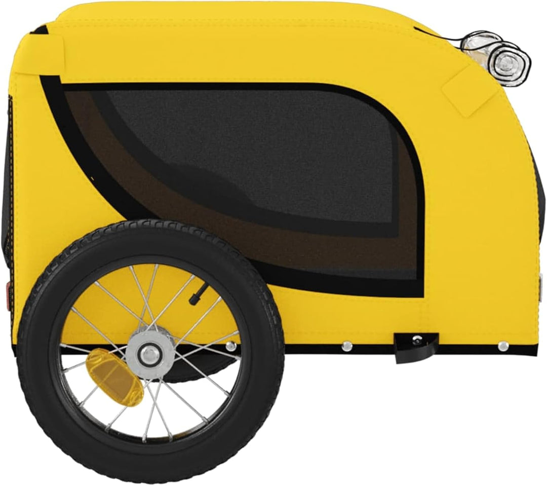 Fahrradanhänger Hunde Orange Schwarz | Robuster Eisenrahmen, Oxford-Gewebe, komfortable Tierreise Ge