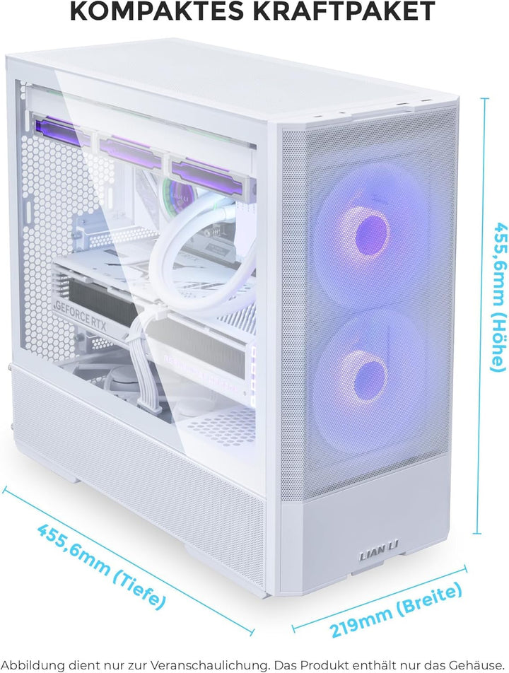 Lian Li LANCOOL 207 Gaming PC Gehäuse ATX Weiss - Midi Tower PC Gehäuse mit RGB-Beleuchtung, Grafikk