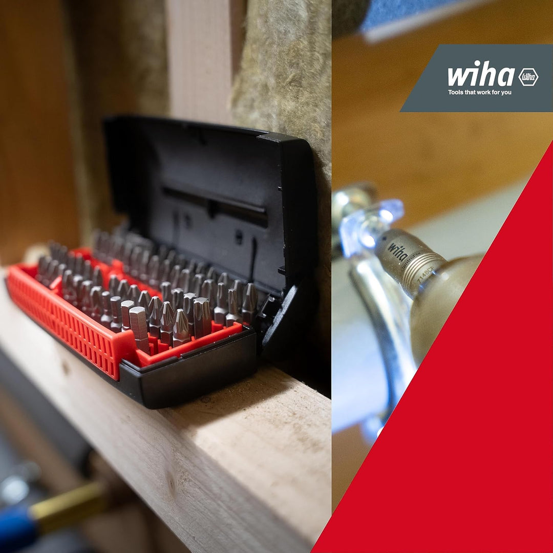 Wiha Bit Set Collector Standard 25 mm gemischt 62-tlg. 1/4", Universal Bitsatz mit magnetischem Schn