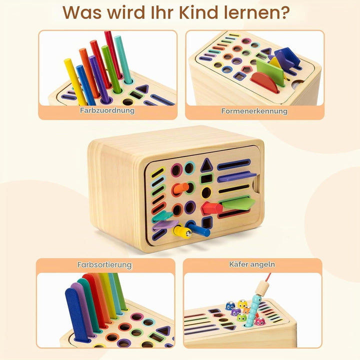 Montessori Spielzeug ab 1 2 3 Jahr, Holzspielzeug Steckspiel ab 2 Kinder, Farbe Form Sortierspiel An