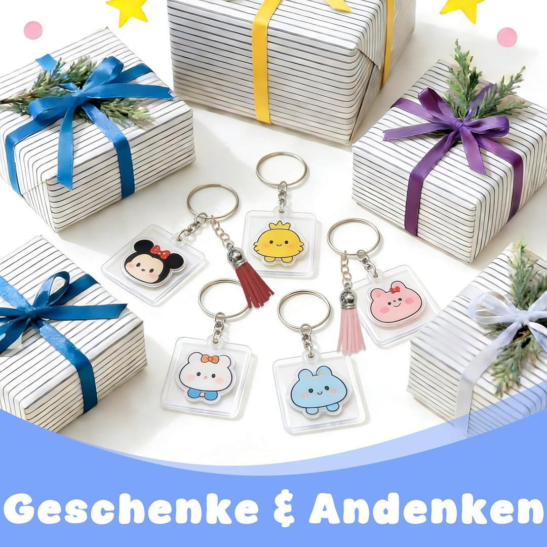 Solinorex 251‑tlg. Schrumpffolie Set Schlüsselanhänger A5 – DIY Bastel Set für Kinder & Teenager, Sc