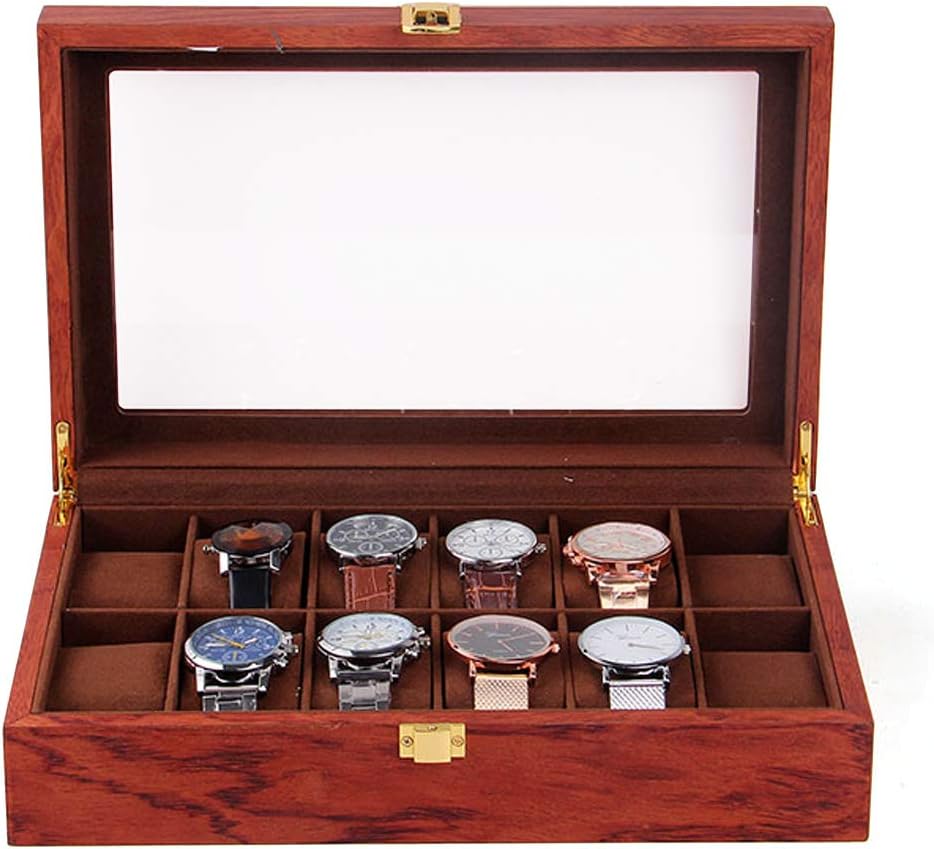 soudesileim 12 uhren aufbewahrungsbox holz, Uhrenbox mit Herausnehmbaren uhrenhalter, watch box mit