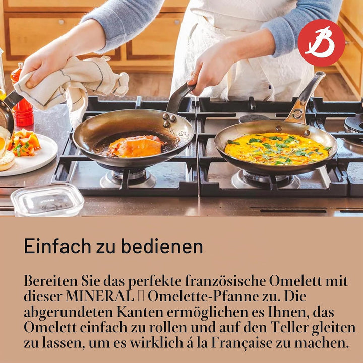 De Buyer - Omelettepfanne MINERAL B aus Eisenstahl - 24 cm Durchmesser - 5611.24
