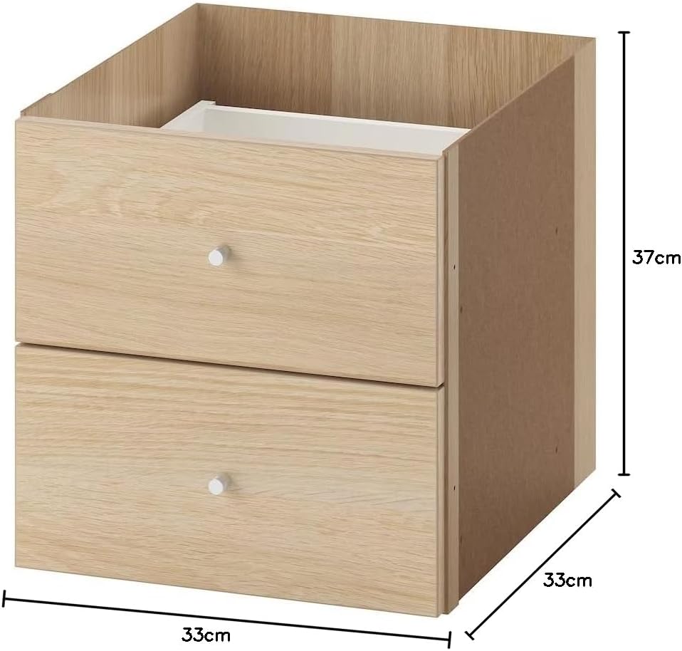 IKEA KALLAX Einleger mit 2 Schubladen 33x33 cm weiss gebeizt