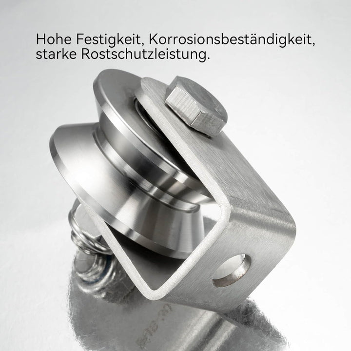 Umlenkrolle mit 2 Kugellager, Edelstahl Fitness flaschenzug, 48mm V Typ Umlenkrollen für 12mm Seile
