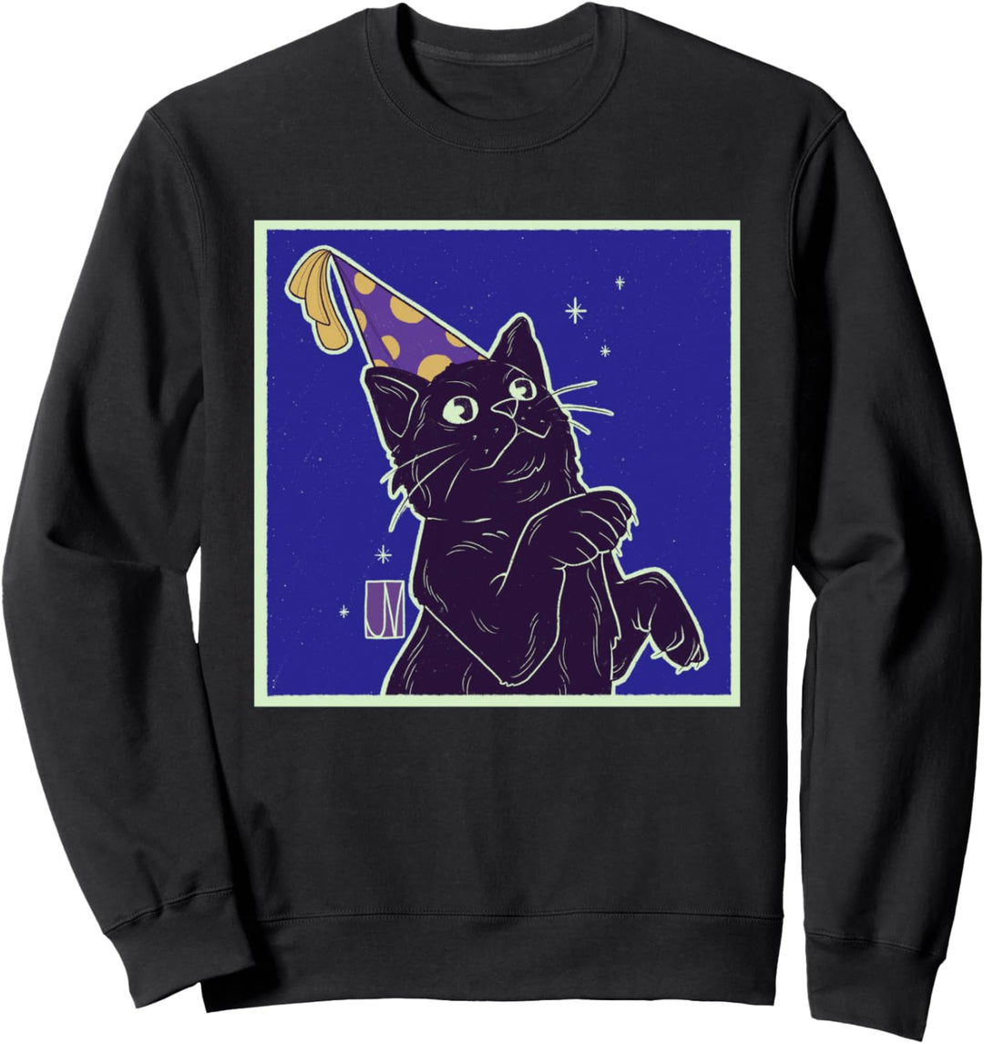 Party Katze Kater Kätzchen Sterne Sweatshirt
