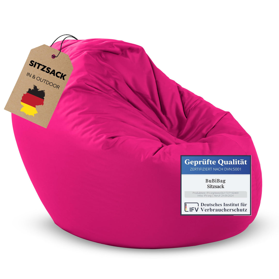 BuBiBag 2in1 Sitzsack L - XXL mit Füllung für Kinder &amp; Erwachsene, Gaming Beanbag &amp; Bodenkissen für