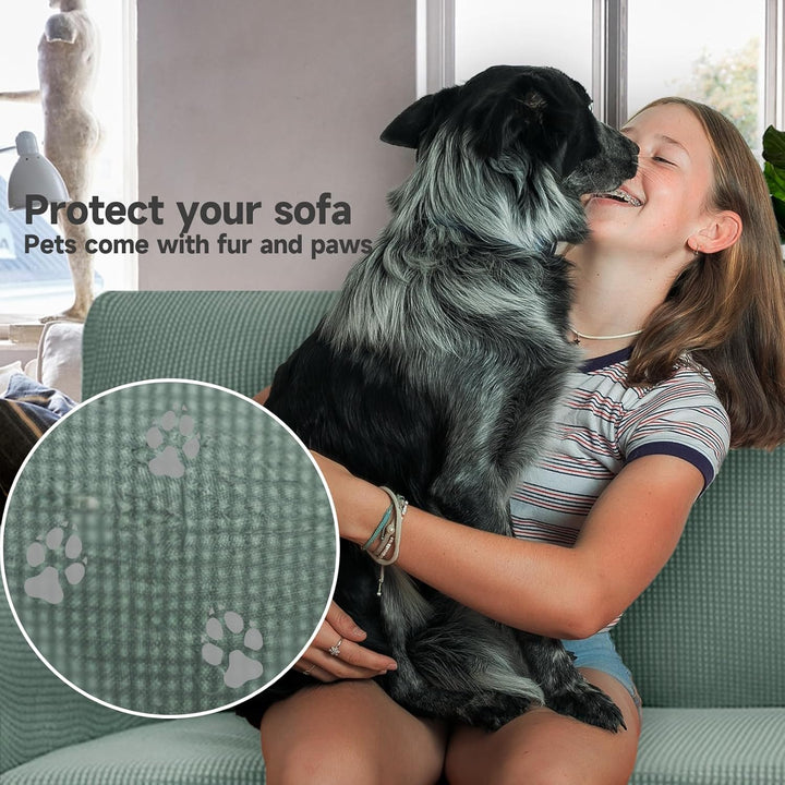 Ystyle Sofa überzug 4 Sitzer Mit Armlehne, Stretch Sofabezug rutschfest, Modern Sofa Cover Für Hunde