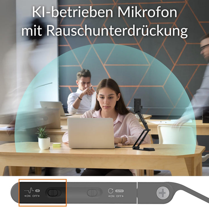 Innex DC500, Tragbare 13MP 4K USB Dokumentenkamera und Webcam, Rauschunterdrückungsmikrofon, Dualer