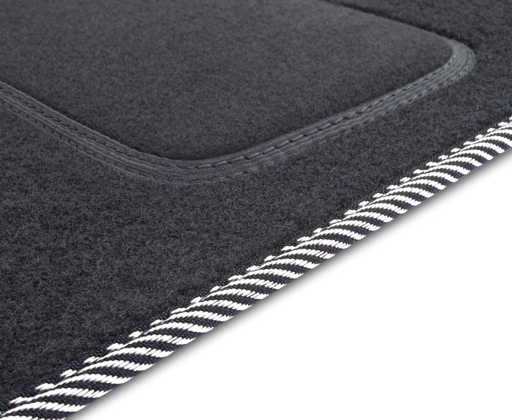 MOTOS Standard Velours-Fussmatten passend für Audi TT II 8J 2006-2014 - Standard, Gewebt, Weiss fuss