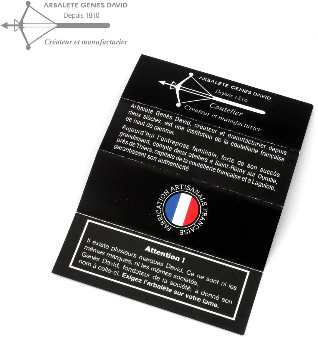 Arbalete G. David - Le Thiers Taschenmesser 12 cm - Doppelplatine - massive Griffschalen Ebenholz -