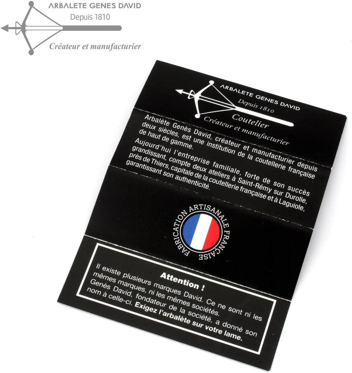 Arbalete G. David - Le Thiers Taschenmesser 12 cm - Doppelplatine - massive Griffschalen Ebenholz -