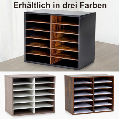GUUSII HOME Schreibtischablage 12 Fächern Schreibtisch-Organizer Briefablage Stapelbar Ablagesystem