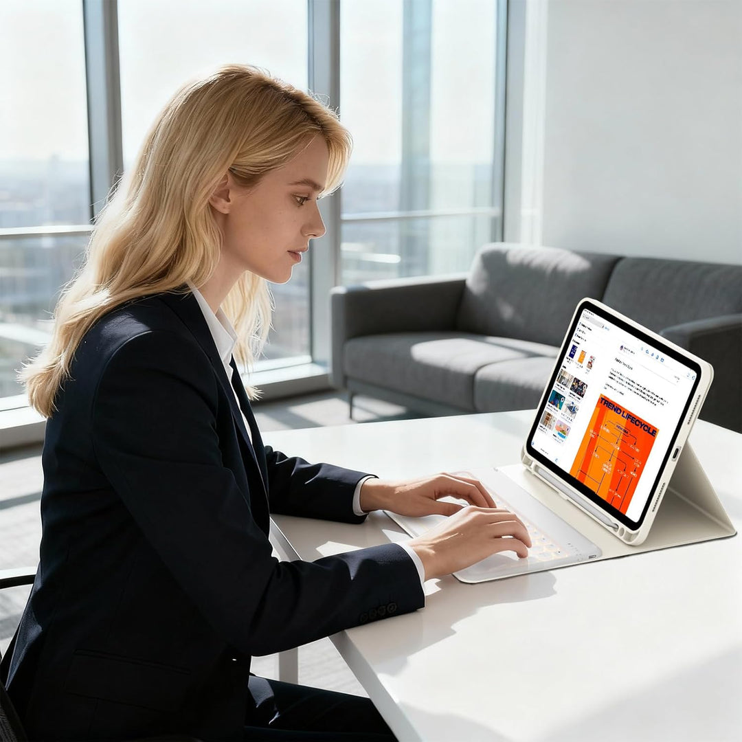 ZOPSGYU Hülle mit Tastatur für iPad A16 11. /10. Generation (2025/2022, 11/10,9 Zoll), Farben Beleuc